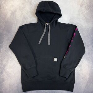 Ariat Rebar Hoodie Women XS Black Purple Sleeve Logo Pullover Sweatshirt